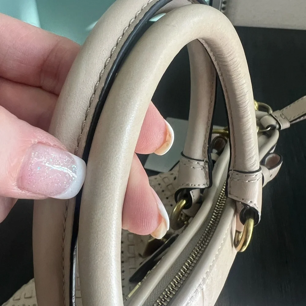 Coach Madison Criss Cross Leather Sophia Satchel Shoulder Bag